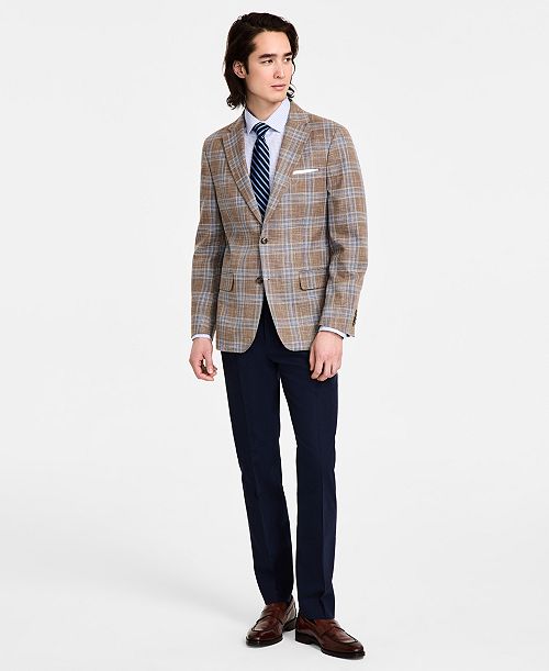 alfani Tommy Hilfiger Men's Modern-Fit Windowpane Plaid Sport Coat Men's Fashion & Accessories