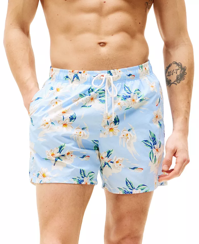 Alfani Tommy Hilfiger Men's Print Drawstring 5" Swim Trunks Men's Fashion & Accessories