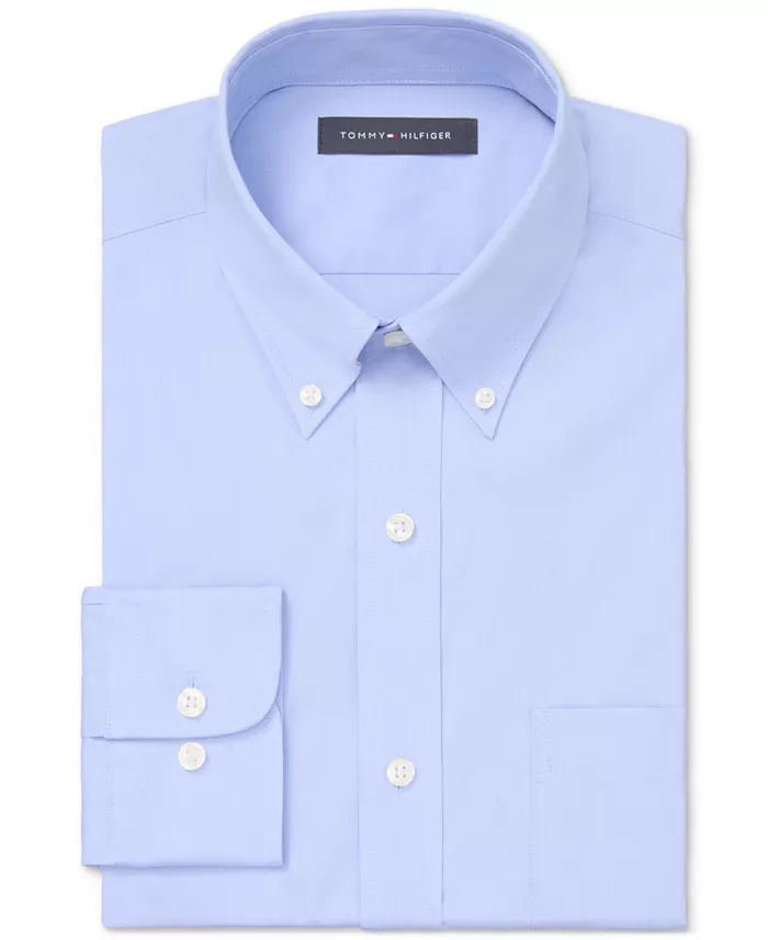 Alfani Tommy Hilfiger Men's Regular Fit Wrinkle Resistant Stretch Dress Shirt Men's Fashion & Accessories
