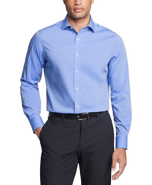 alfani Tommy Hilfiger Men's TH Flex Essentials Wrinkle Free Stretch Regular-Fit Dress Shirt Men's Fashion & Accessories