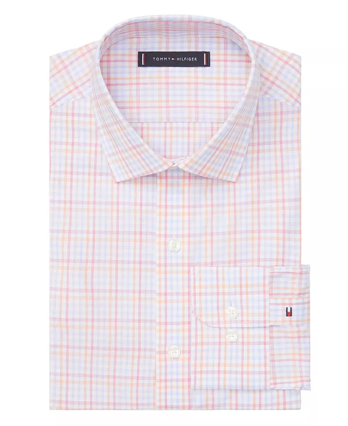 Alfani Tommy Hilfiger Men's TH Flex Slim Fit Stretch Oxford Dress Shirt Men's Fashion & Accessories