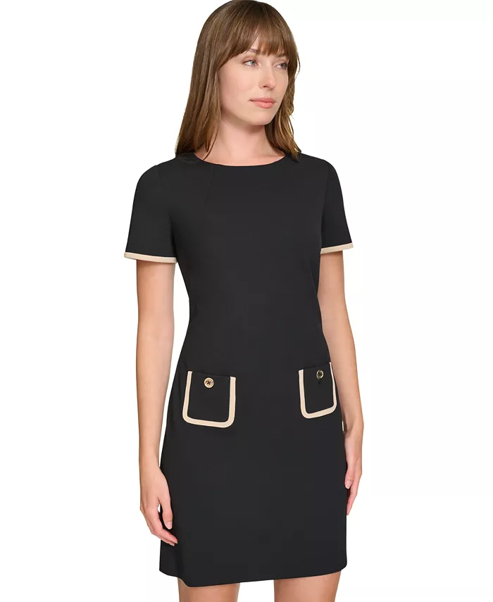 Alfani Tommy Hilfiger Women's Colorblocked Pocket Sheath Dress Women's Fashion Shoes & Accessories