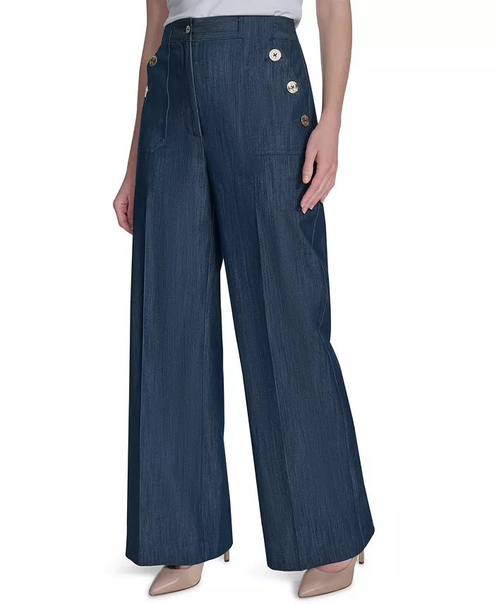 Alfani Tommy Hilfiger Women's Denim Bootcut-Leg Sailor Pants Women's Fashion Shoes & Accessories