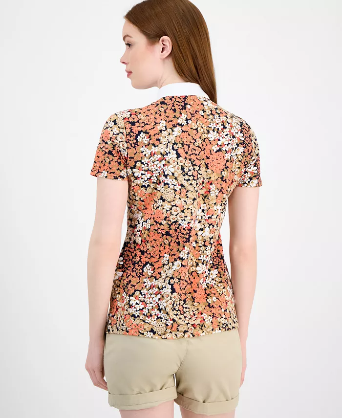 Alfani Tommy Hilfiger Women's Floral-Print Polo Shirt Women's Fashion Shoes & Accessories