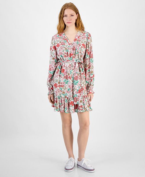alfani Tommy Hilfiger Women's Floral-Print Shirtdress Women's Fashion Shoes & Accessories