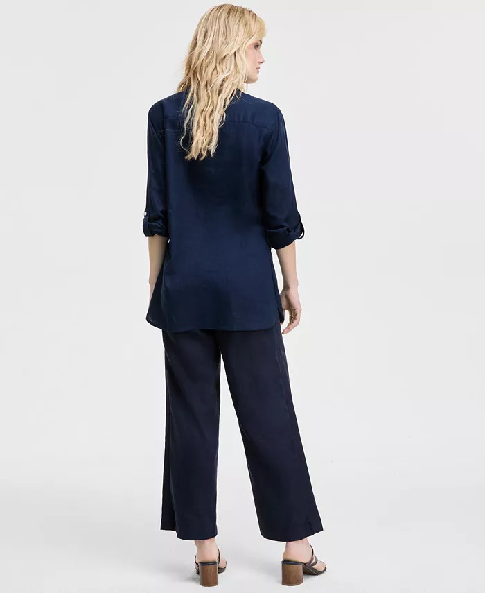 Alfani Tommy Hilfiger Women's Floral Puff-Print Tunic & Wide-Leg Pants Women's Fashion Shoes & Accessories