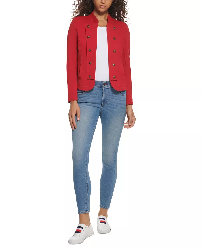 Alfani Tommy Hilfiger Women's Military Band Jacket Women's Fashion Shoes & Accessories