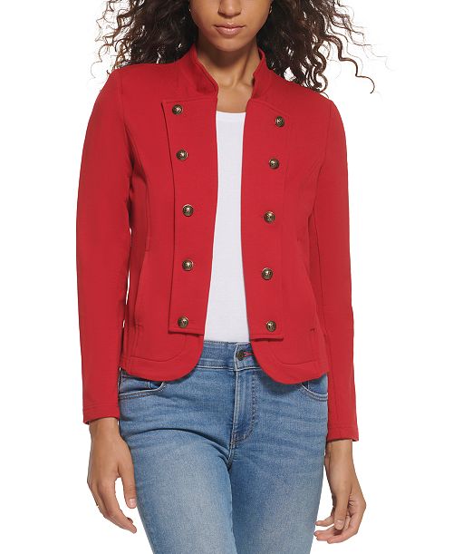 alfani Tommy Hilfiger Women's Military Band Jacket Women's Fashion Shoes & Accessories