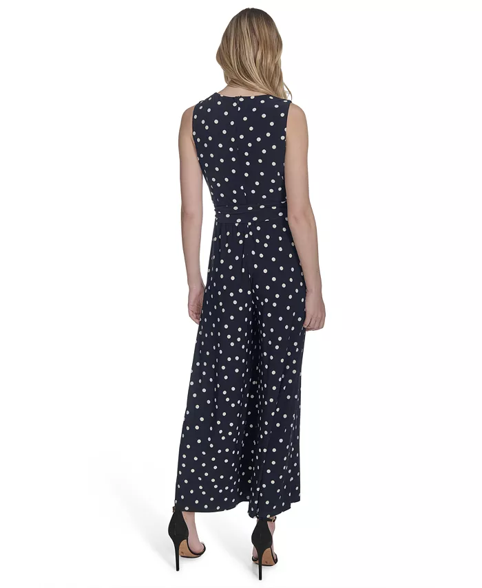 Alfani Tommy Hilfiger Women's Polka-Dot Straight-Leg Jumpsuit Women's Fashion Shoes & Accessories