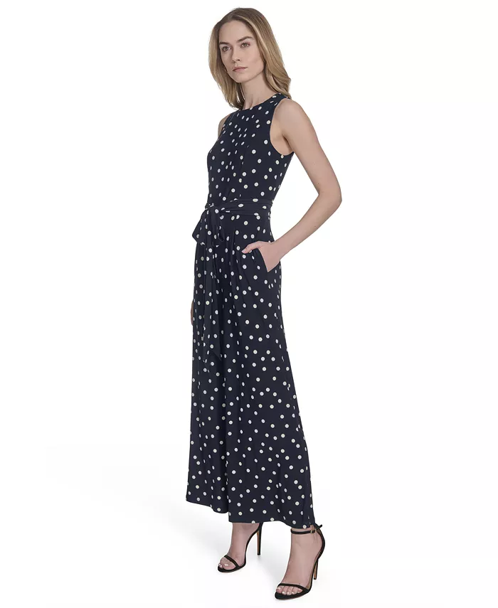 Alfani Tommy Hilfiger Women's Polka-Dot Straight-Leg Jumpsuit Women's Fashion Shoes & Accessories