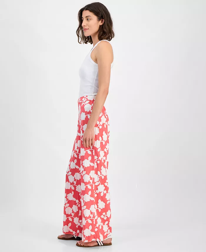 Alfani Tommy Hilfiger Women's Riviera Floral Wide-Leg Pants Women's Fashion Shoes & Accessories