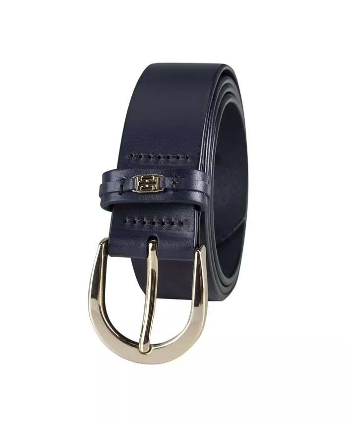 Alfani Tommy Hilfiger Women's Signature Leather Jean Belt Women's Fashion Shoes & Accessories