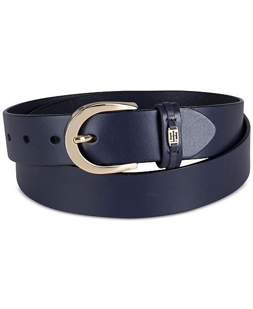 alfani Tommy Hilfiger Women's Signature Leather Jean Belt Women's Fashion Shoes & Accessories
