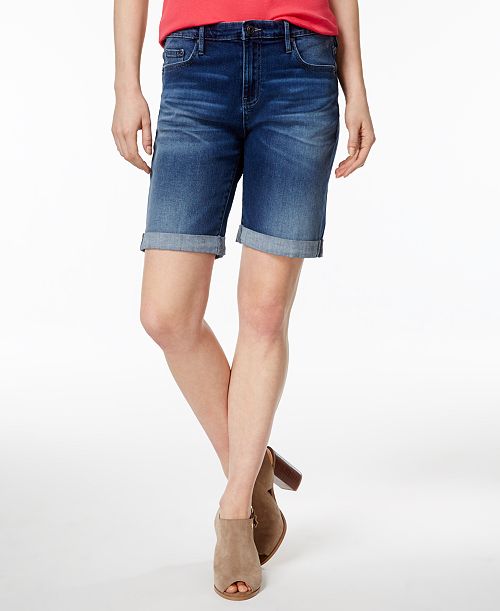 alfani Tommy Hilfiger Women's TH Flex Cuffed Bermuda Shorts Women's Fashion Shoes & Accessories