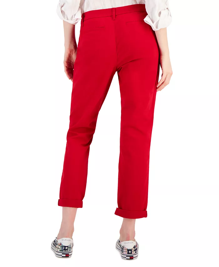 Alfani Tommy Hilfiger Women's TH Flex Hampton Cuffed Chino Straight-Leg Pants Created For Macy's Women's Fashion Shoes & Accessories