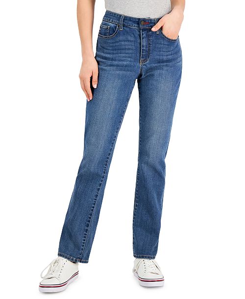 alfani Tommy Hilfiger Women's Tribeca TH Flex Straight-Leg Jeans Women's Fashion Shoes & Accessories