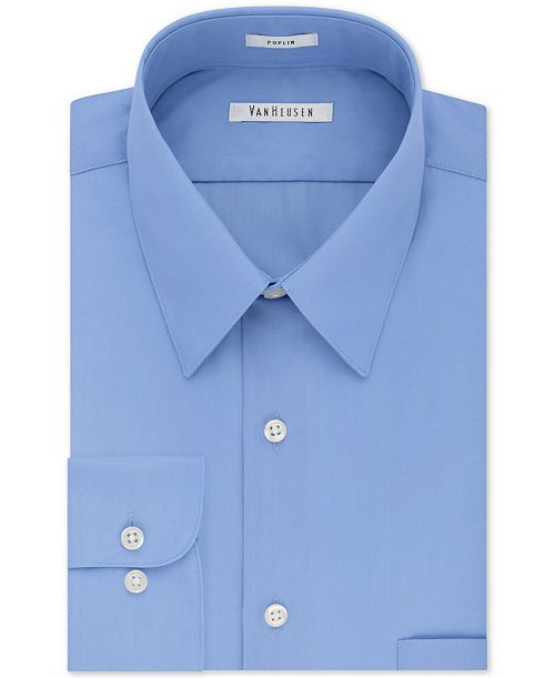 alfani Van Heusen Men's Classic-Fit Point Collar Poplin Dress Shirt Men's Fashion & Accessories