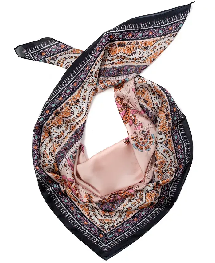 Alfani Vince Camuto Block Print Floral Square Scarf Women's Fashion Shoes & Accessories