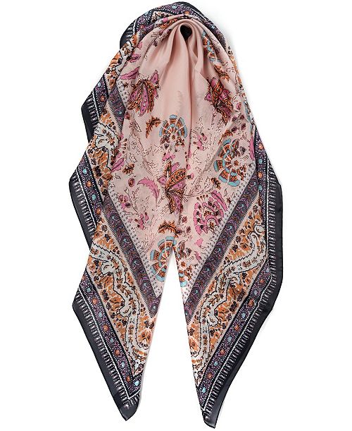 alfani Vince Camuto Block Print Floral Square Scarf Women's Fashion Shoes & Accessories