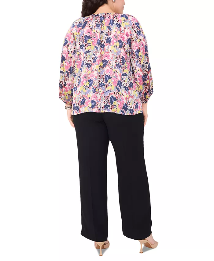 Alfani Vince Camuto Plus Size Printed Raglan-Sleeve Blouse Women's Fashion Shoes & Accessories