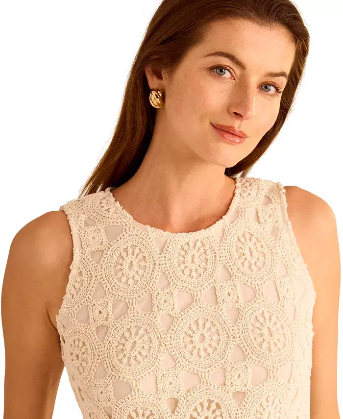 Alfani Vince Camuto Women's Crochet Maxi Tank Dress Women's Fashion Shoes & Accessories