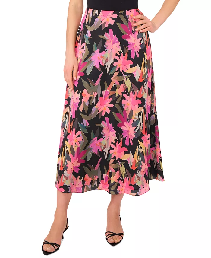 Alfani Vince Camuto Women's Floral Bias Midi Slip Skirt Women's Fashion Shoes & Accessories