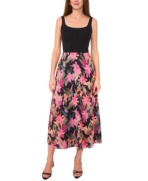 alfani Vince Camuto Women's Floral Bias Midi Slip Skirt Women's Fashion Shoes & Accessories