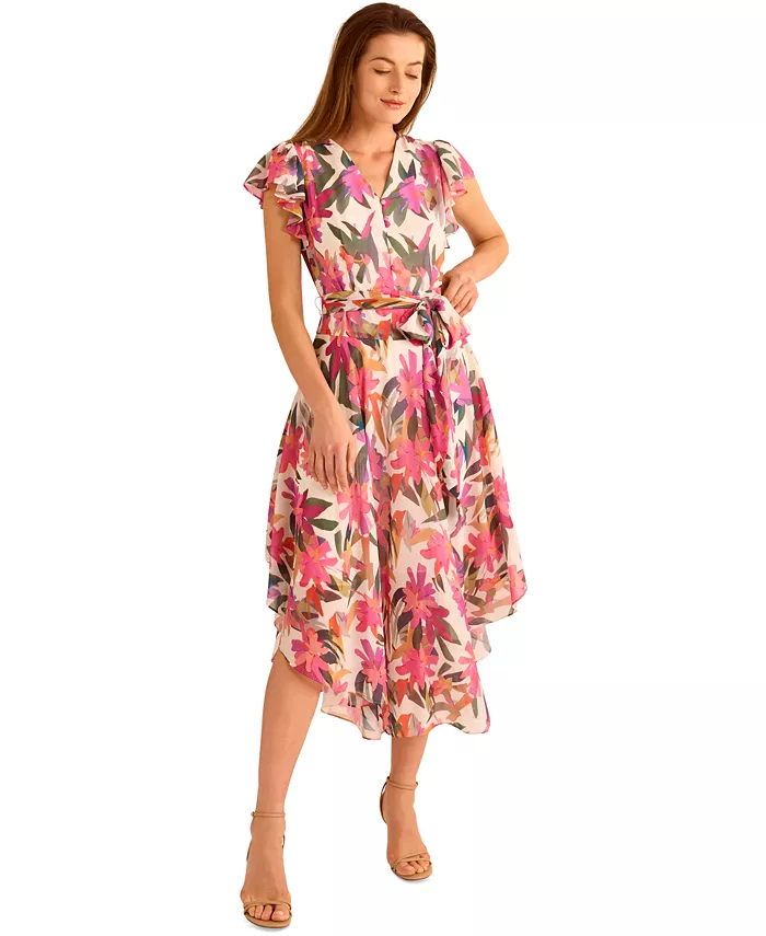 Alfani Vince Camuto Women's Floral-Print A-Line Dress Women's Fashion Shoes & Accessories
