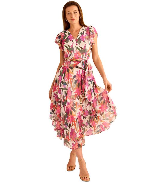 alfani Vince Camuto Women's Floral-Print A-Line Dress Women's Fashion Shoes & Accessories