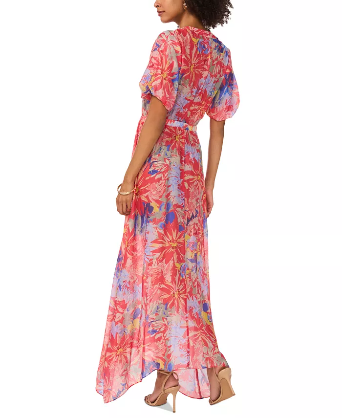 Alfani Vince Camuto Women's Floral-Print Puff Sleeve Maxi Dress Women's Fashion Shoes & Accessories