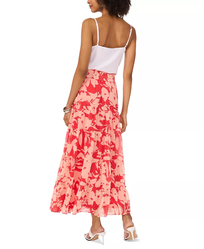 Alfani Vince Camuto Women's Floral-Print Tiered Maxi Skirt Women's Fashion Shoes & Accessories