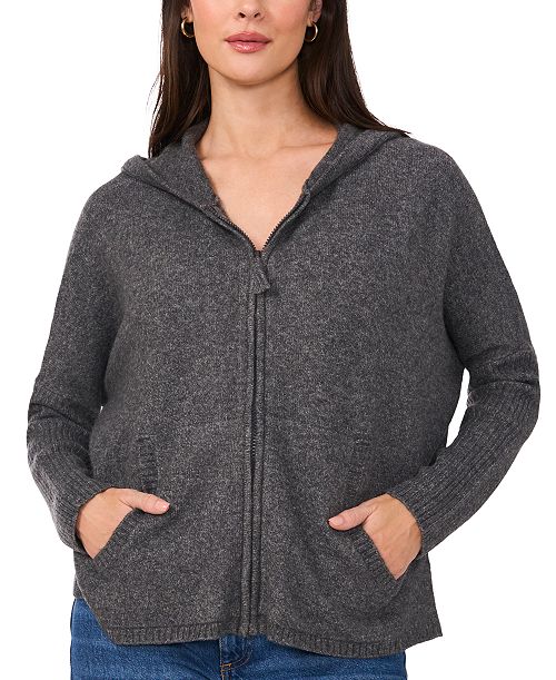 alfani Vince Camuto Women's Full-Zip Sweater Hoodie Women's Fashion Shoes & Accessories