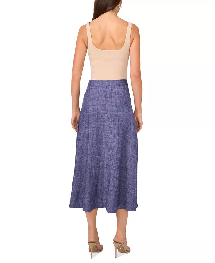 Alfani Vince Camuto Women's Linen-Blend Chambray Midi Skirt Women's Fashion Shoes & Accessories