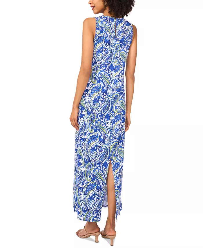 Alfani Vince Camuto Women's Paisley-Print Sleeveless Keyhole-Back Crewneck Maxi Dress Women's Fashion Shoes & Accessories
