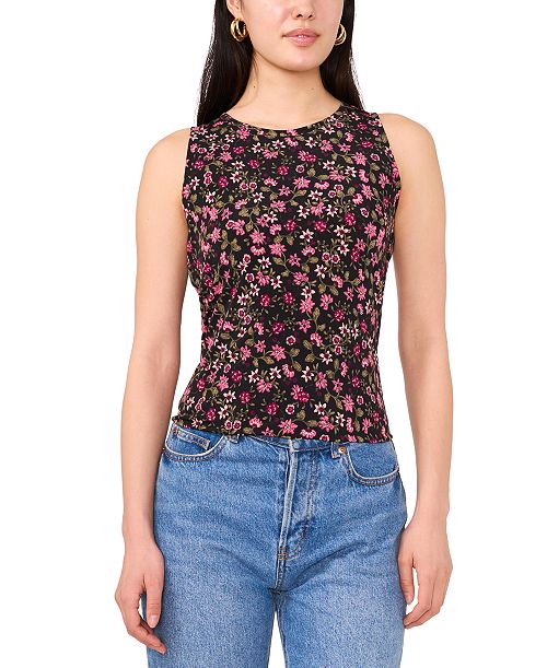 alfani Vince Camuto Women's Printed Keyhole-Back Tank Top Women's Fashion Shoes & Accessories