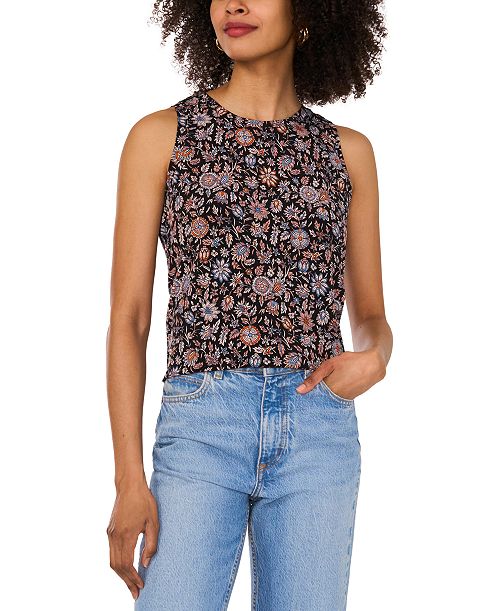 alfani Vince Camuto Women's Printed Keyhole Tank Top Women's Fashion Shoes & Accessories