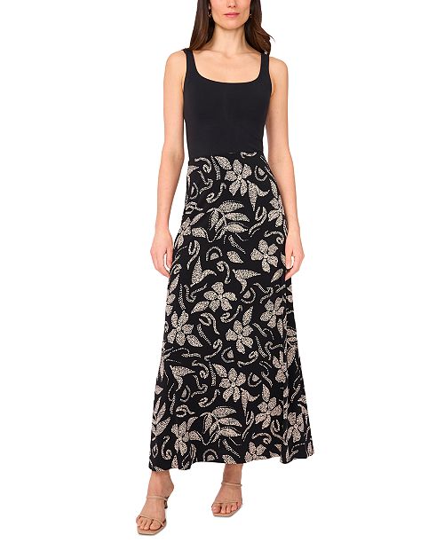 alfani Vince Camuto Women's Printed Pull-On Maxi Skirt Women's Fashion Shoes & Accessories