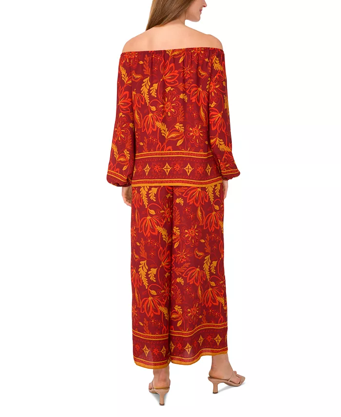 Alfani Vince Camuto Women's Printed Pull-On Wide-Leg Pants Women's Fashion Shoes & Accessories