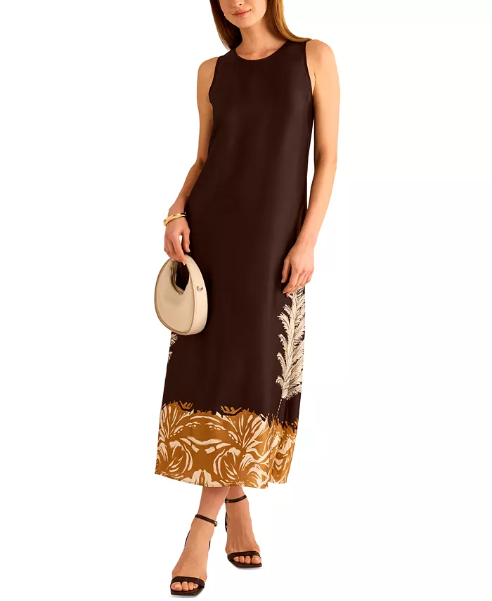 Alfani Vince Camuto Women's Sleeveless Back-Slit A-Line Dress Women's Fashion Shoes & Accessories