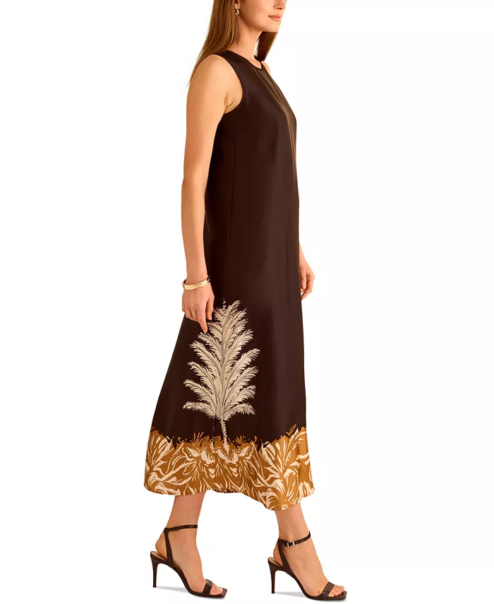 Alfani Vince Camuto Women's Sleeveless Back-Slit A-Line Dress Women's Fashion Shoes & Accessories