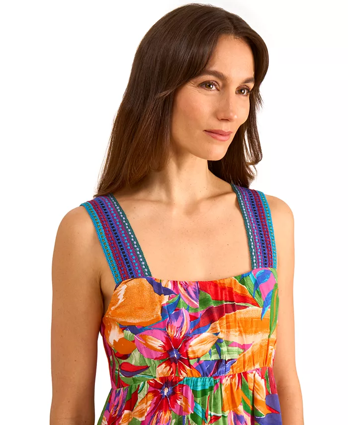 Alfani Vince Camuto Women's Sleeveless Tiered Floral Mini Dress Women's Fashion Shoes & Accessories