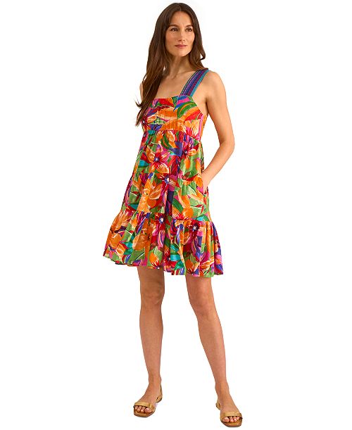 alfani Vince Camuto Women's Sleeveless Tiered Floral Mini Dress Women's Fashion Shoes & Accessories