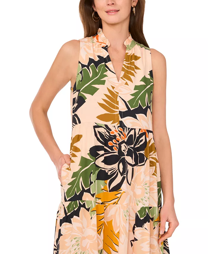Alfani Vince Camuto Women's Sleeveless Tiered Maxi Dress Women's Fashion Shoes & Accessories