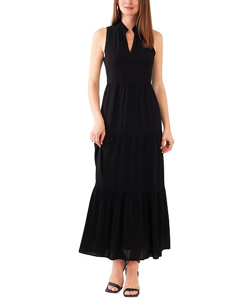 alfani Vince Camuto Women's Split-Neck Sleeveless Maxi Dress Women's Fashion Shoes & Accessories