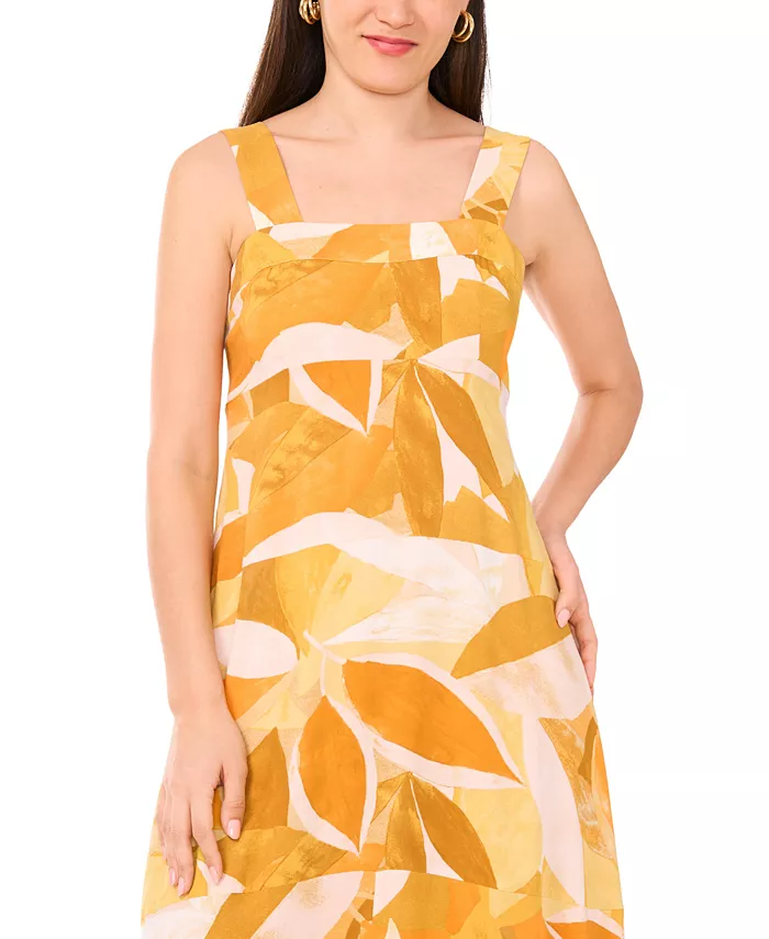Alfani Vince Camuto Women's Square-Neck Smocked-Back Sleeveless Maxi Dress Women's Fashion Shoes & Accessories