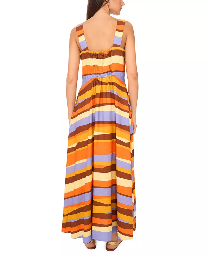 Alfani Vince Camuto Women's Striped Square-Neck Maxi Dress Women's Fashion Shoes & Accessories