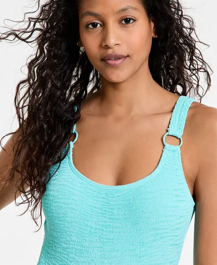 Alfani Vince Camuto Women's Textured Scoop-Neck One-Piece Swimsuit Women's Fashion Shoes & Accessories