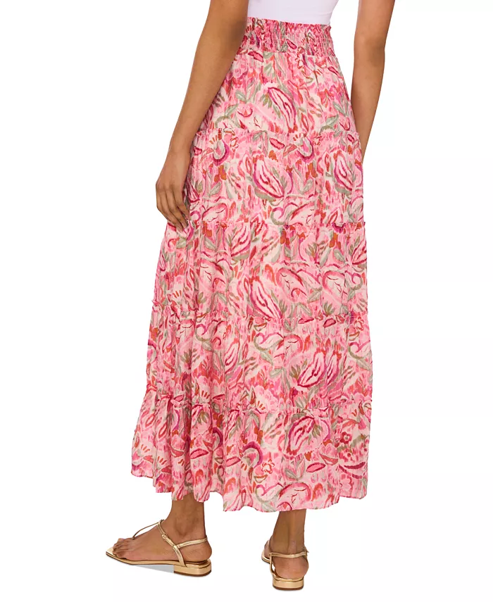 Alfani Vince Camuto Women's Tiered Smocked-Waist Maxi Skirt Women's Fashion Shoes & Accessories