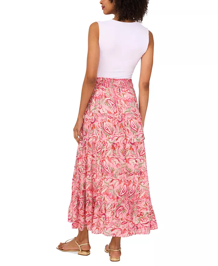 Alfani Vince Camuto Women's Tiered Smocked-Waist Maxi Skirt Women's Fashion Shoes & Accessories