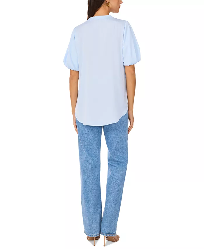 Alfani Vince Camuto Women's V-Neck Short Puff Sleeve Blouse Women's Fashion Shoes & Accessories